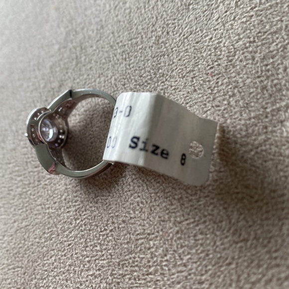 Sterling Silver/ Rose Gold Engagement Ring - Picture 3 of 5